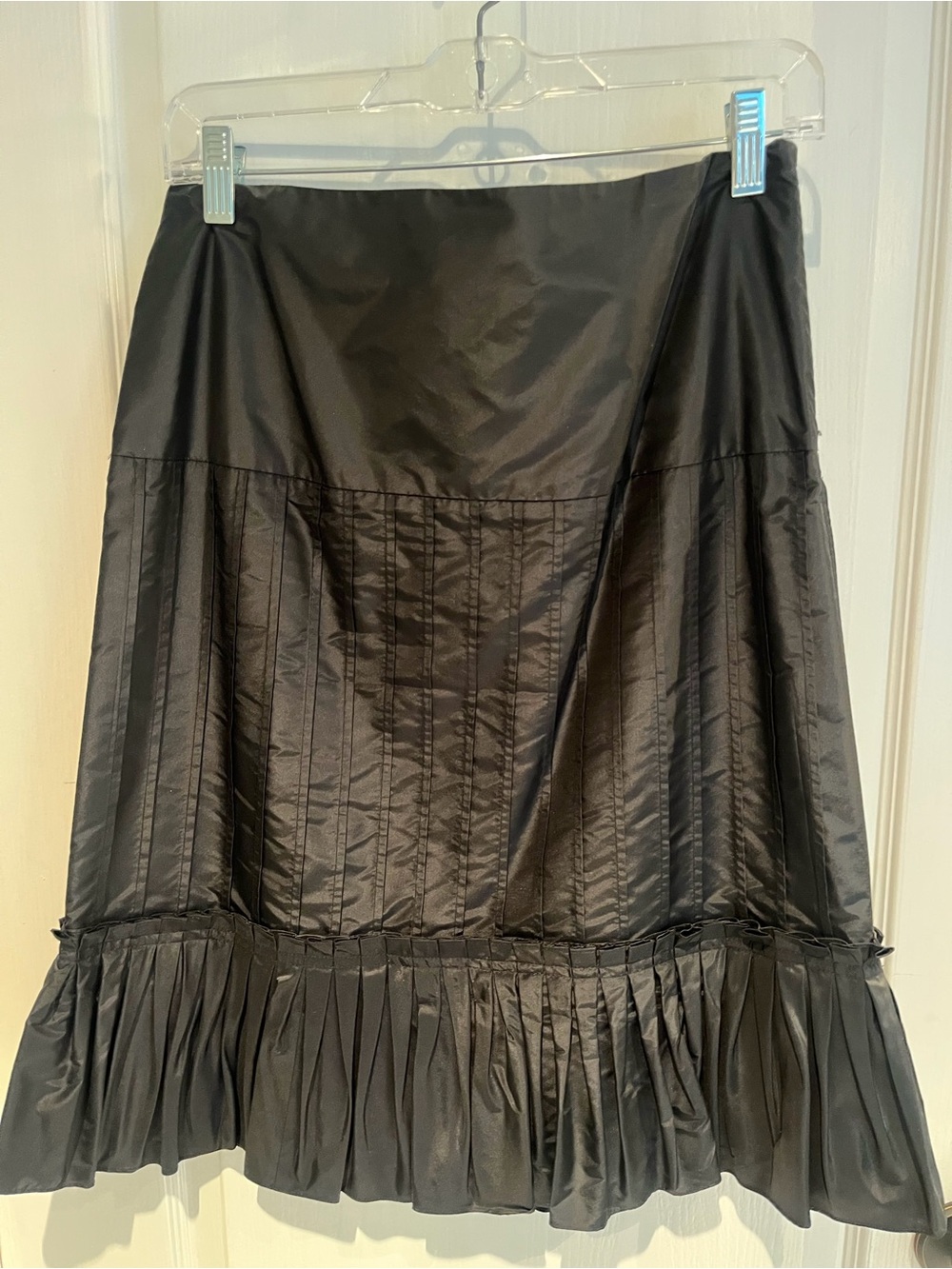 INC International Concepts Black A-Line Ruffle Hem Skirt